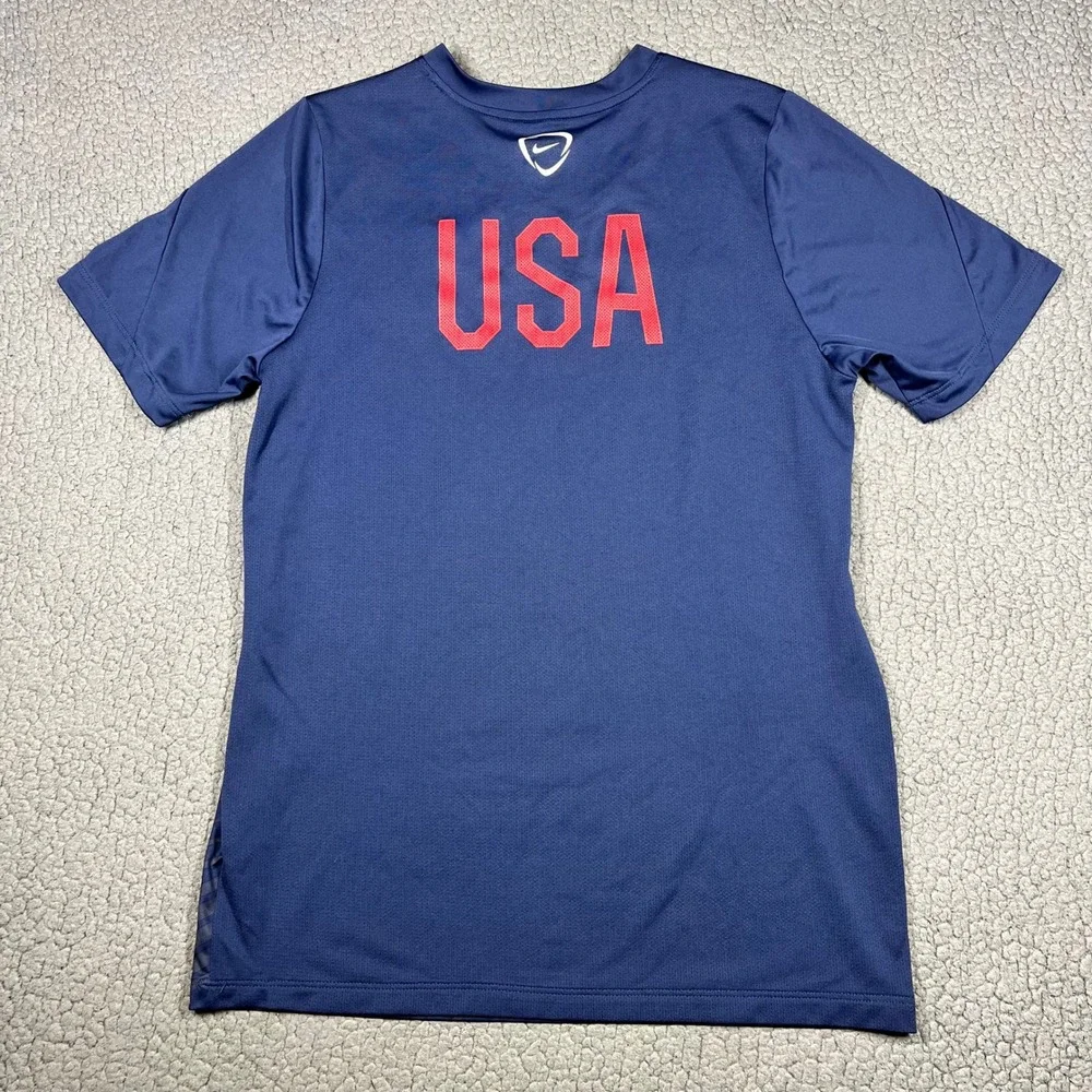 Nike US Soccer USMNT Mens Training Jersey Blue Chevron Dri-FIT 578799-410 L - Picture 5 of 12